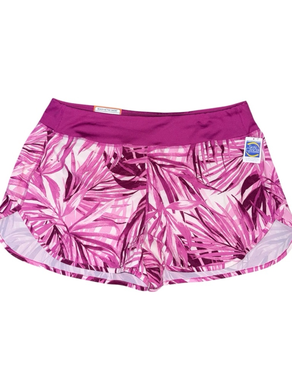 NEW Reel Legends Womens Beach Active Shorts XL Purple Palm Print UPF 50 Summer